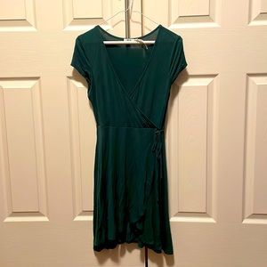 Kimchi Blue Ballet Style Wrap Dress, in Emerald Green from American Apparel